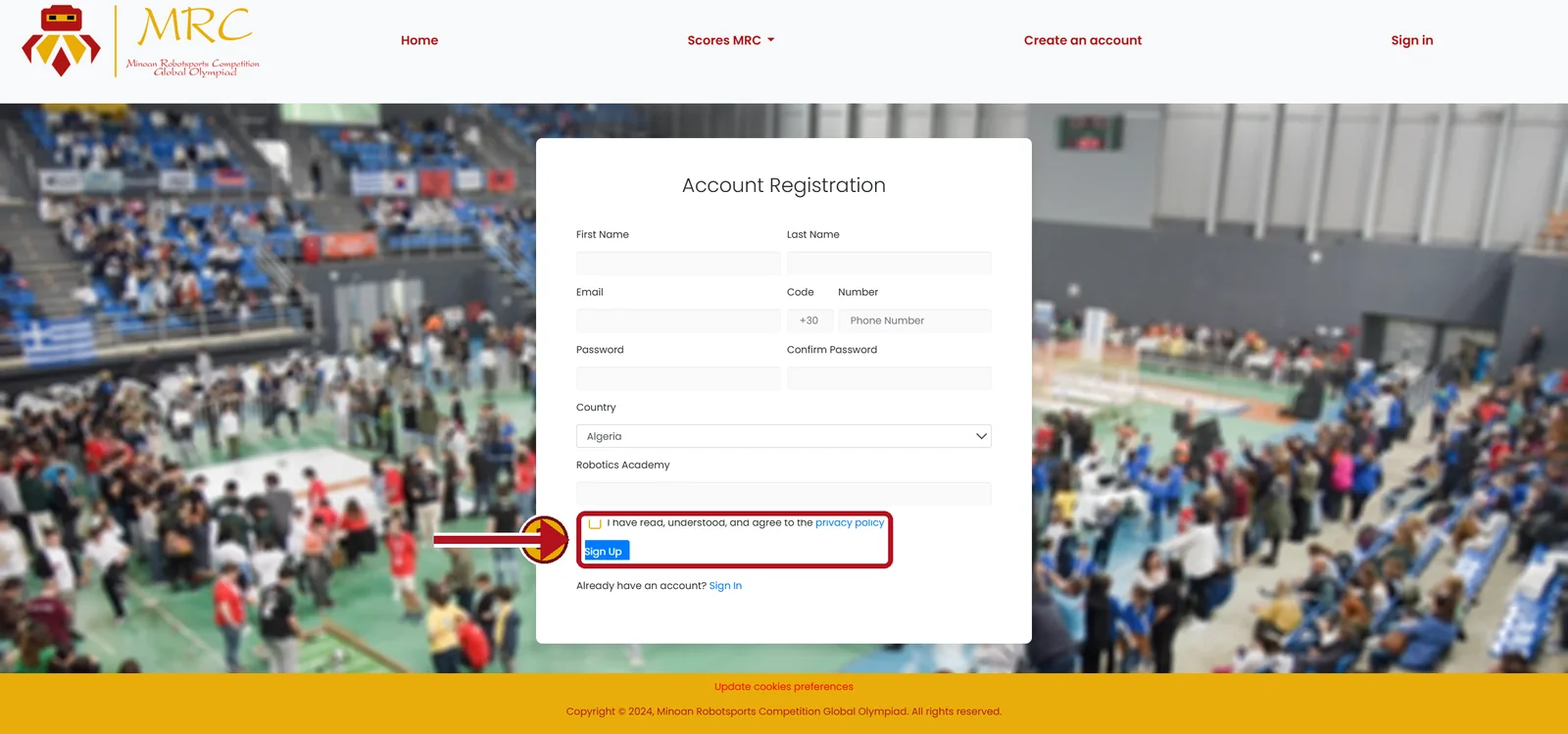Complete the Registration Form